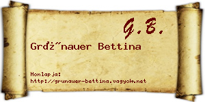 Grünauer Bettina névjegykártya